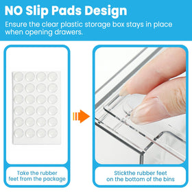 Curleis organizer with built-in handle and non-slip pads stays steady while pulling drawers.