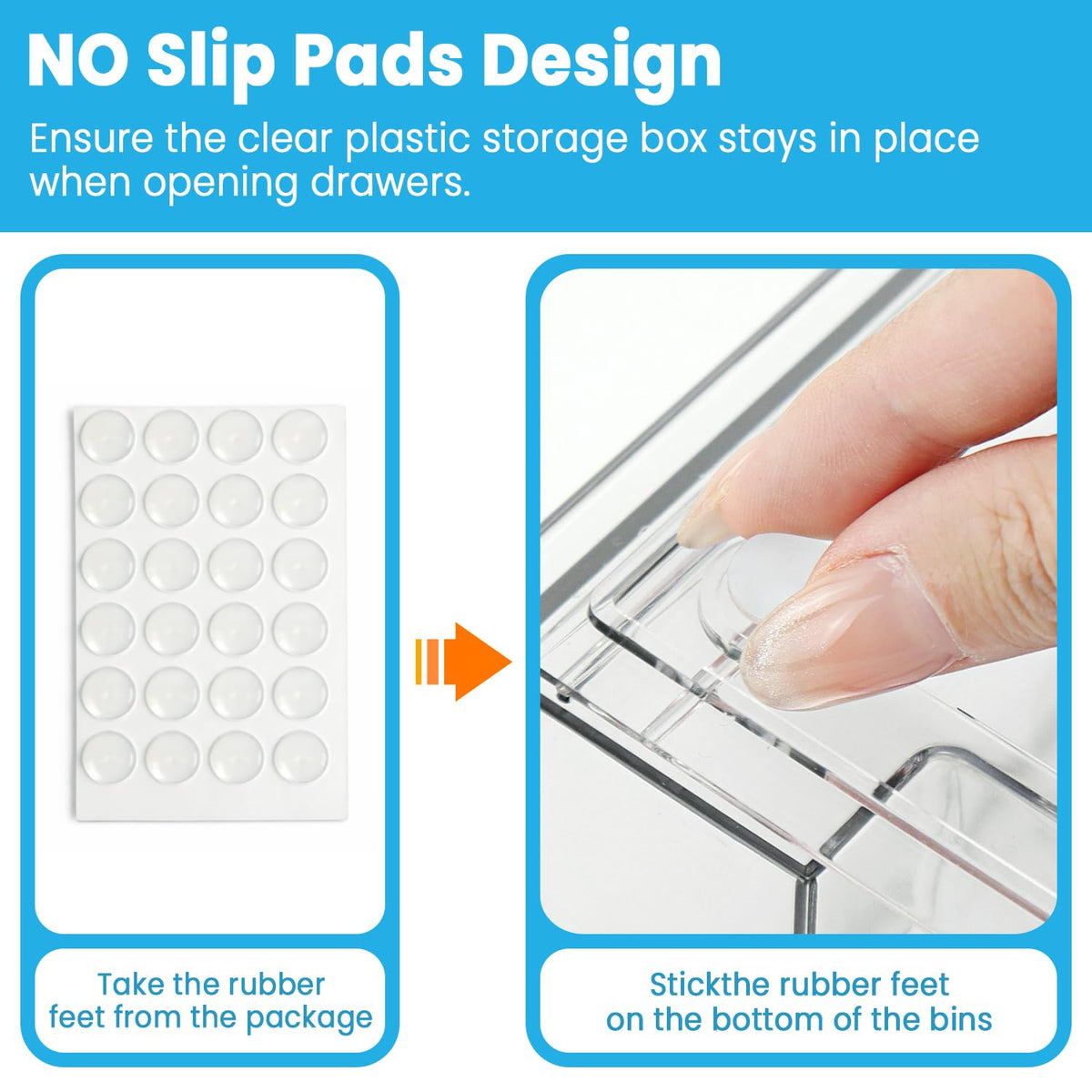 Curleis organizer with built-in handle and non-slip pads stays steady while pulling drawers.