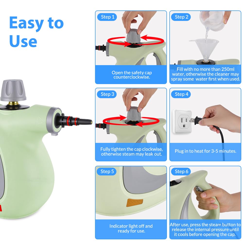 CURMEDI steam cleaner car interior for chemical-free cleaning