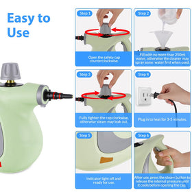 CURMEDI steam cleaner car interior for chemical-free cleaning