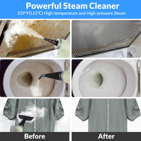 CURMEDI steam cleaner in action on floors and tiles removing grime