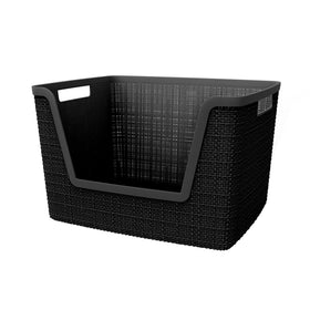 Curver 18L easy-access basket set front view for quick grab-and-go storage on shelves.