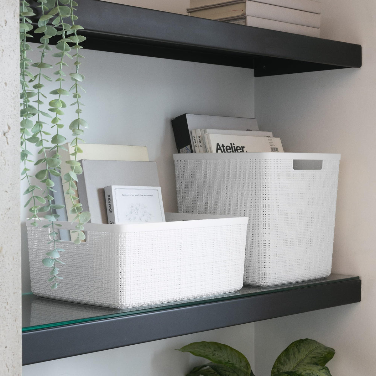 Curver cube fits cube shelves for easy-access playroom storage