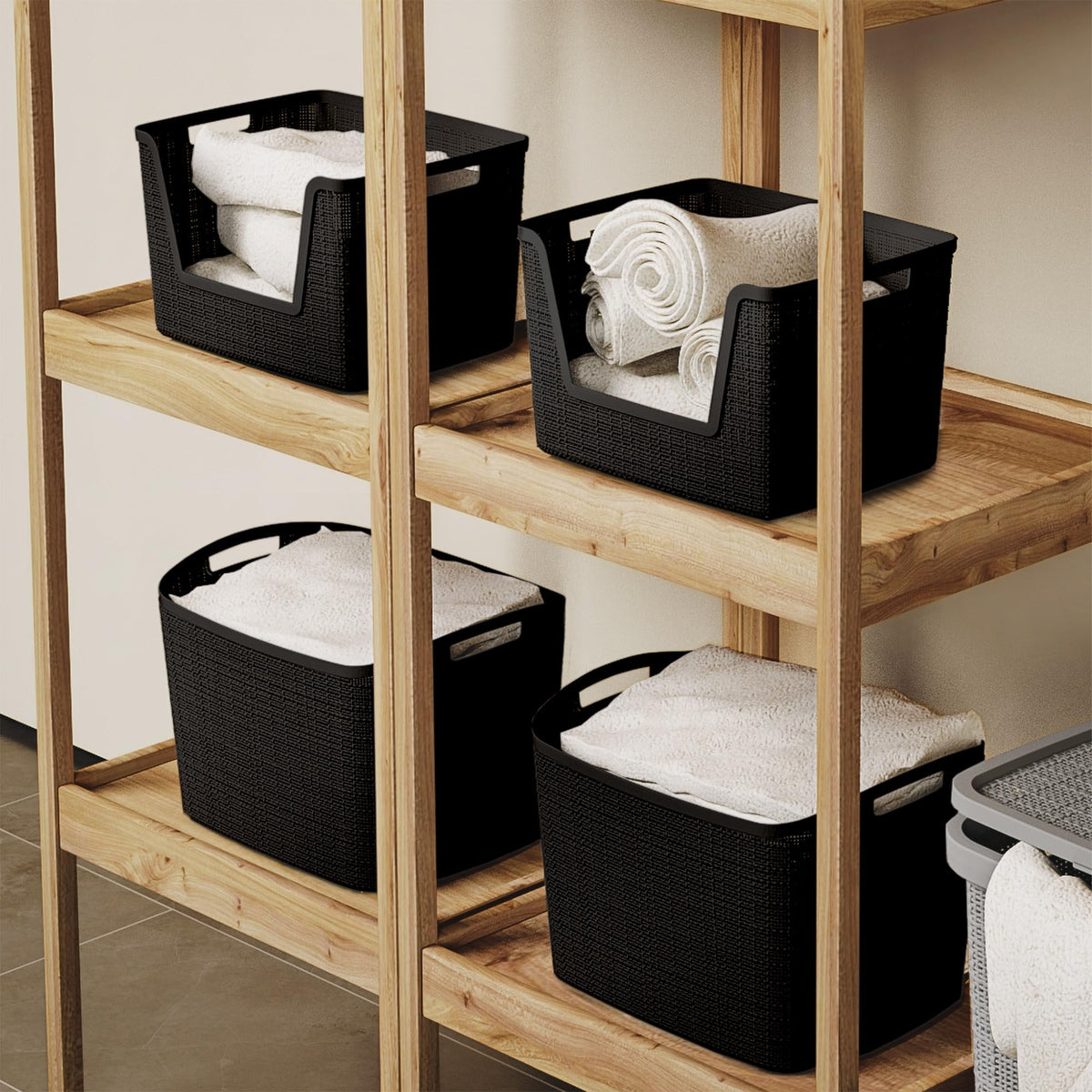 Curver baskets easy to clean by wiping or rinsing after use.