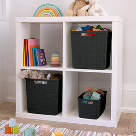 Curver jute cube basket in bedroom storage for garments and accessories