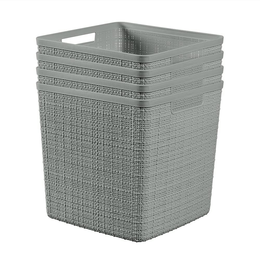 Curver Jute Cube 17L basket on shelf for organized storage
