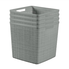 Curver Jute Cube 17L basket on shelf for organized storage