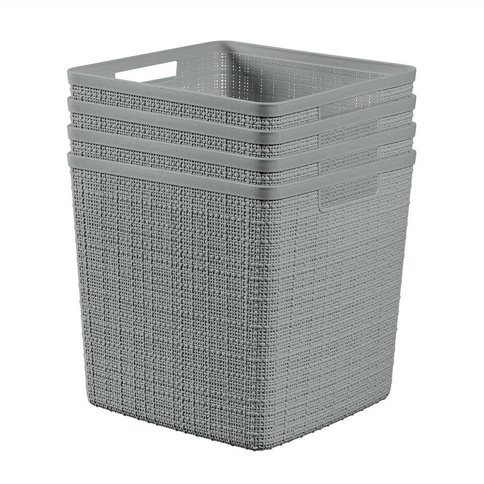 Curver Jute Cube 17L basket on shelf for organized storage