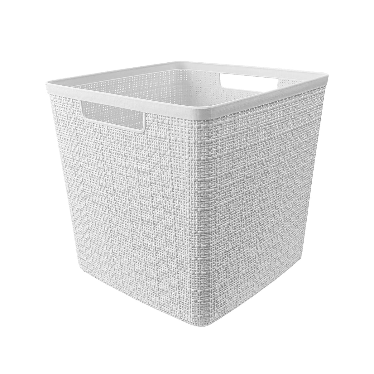 Curver white decorative basket with resin finish for stylish storage