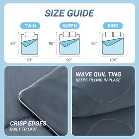 Cushious cooling comforter ideal for camping and travel packing.