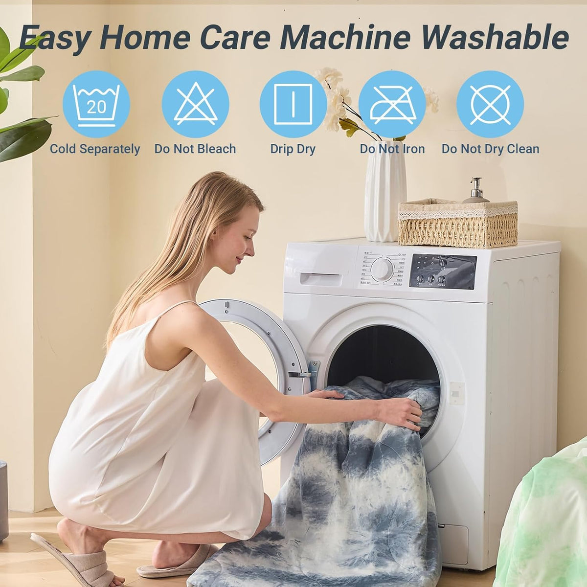 Cushious cooling comforter displayed for travel and camping use.