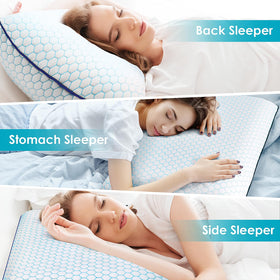CushyOasis Memory Foam Pillow King size with ample loft.