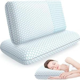 CushyOasis memory foam pillow side sleeping contour for neck support