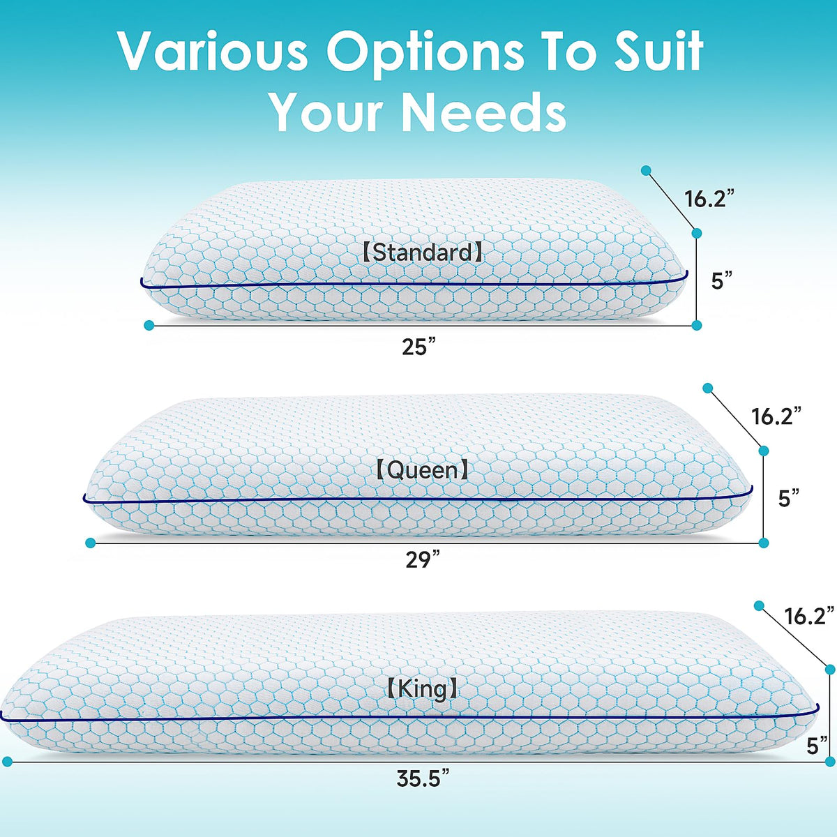 CushyOasis Memory Foam Pillow for stomach sleeping with breathable comfort.
