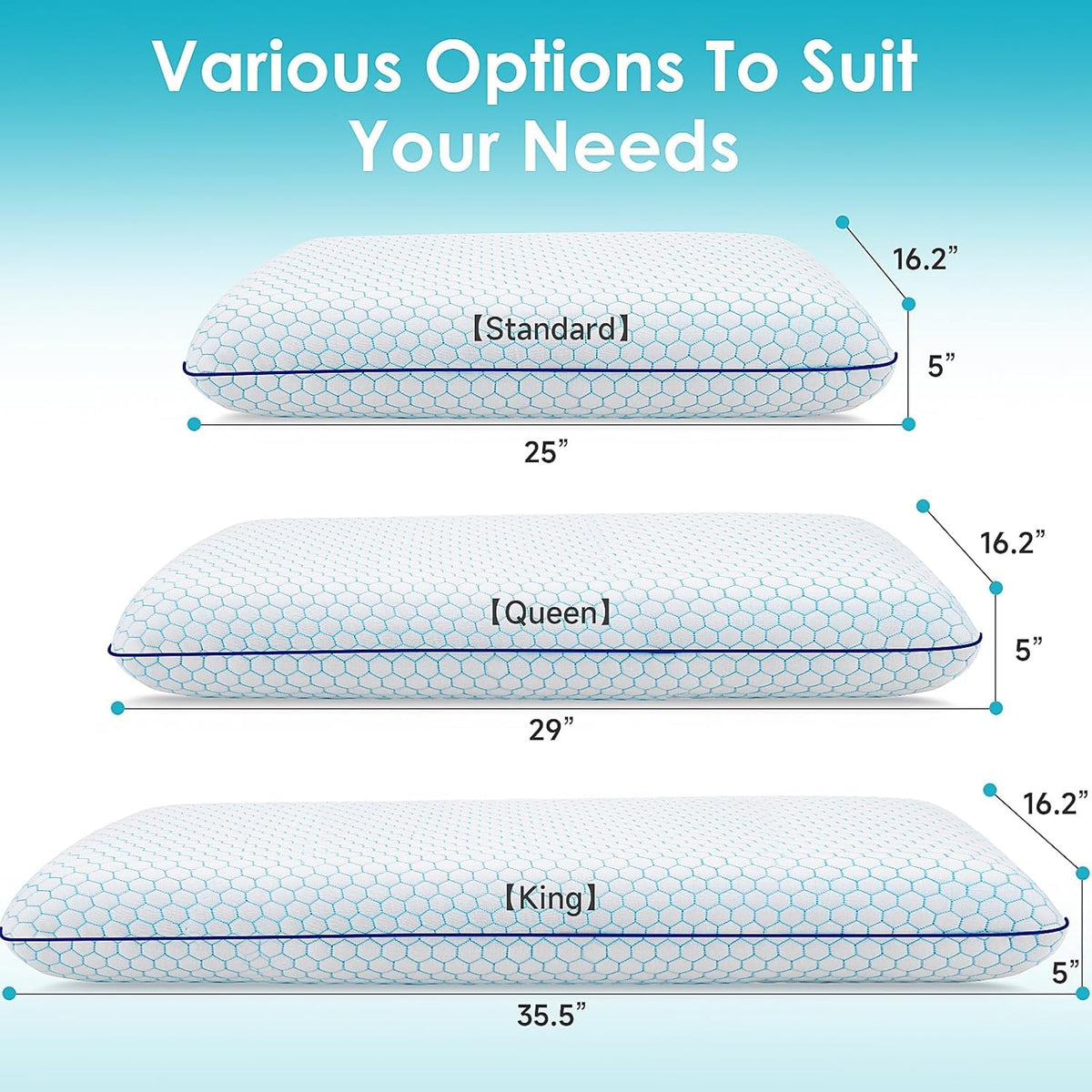 CushyOasis memory foam pillow ideal for stomach sleeping alignment