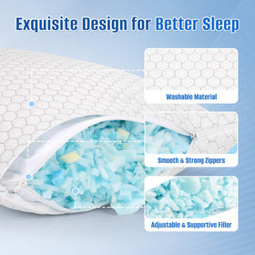 CushyOasis 2-pack pillow set provides versatile comfort at home.