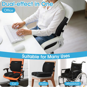 CushZone lumbar pillow with adjustable straps for different chairs