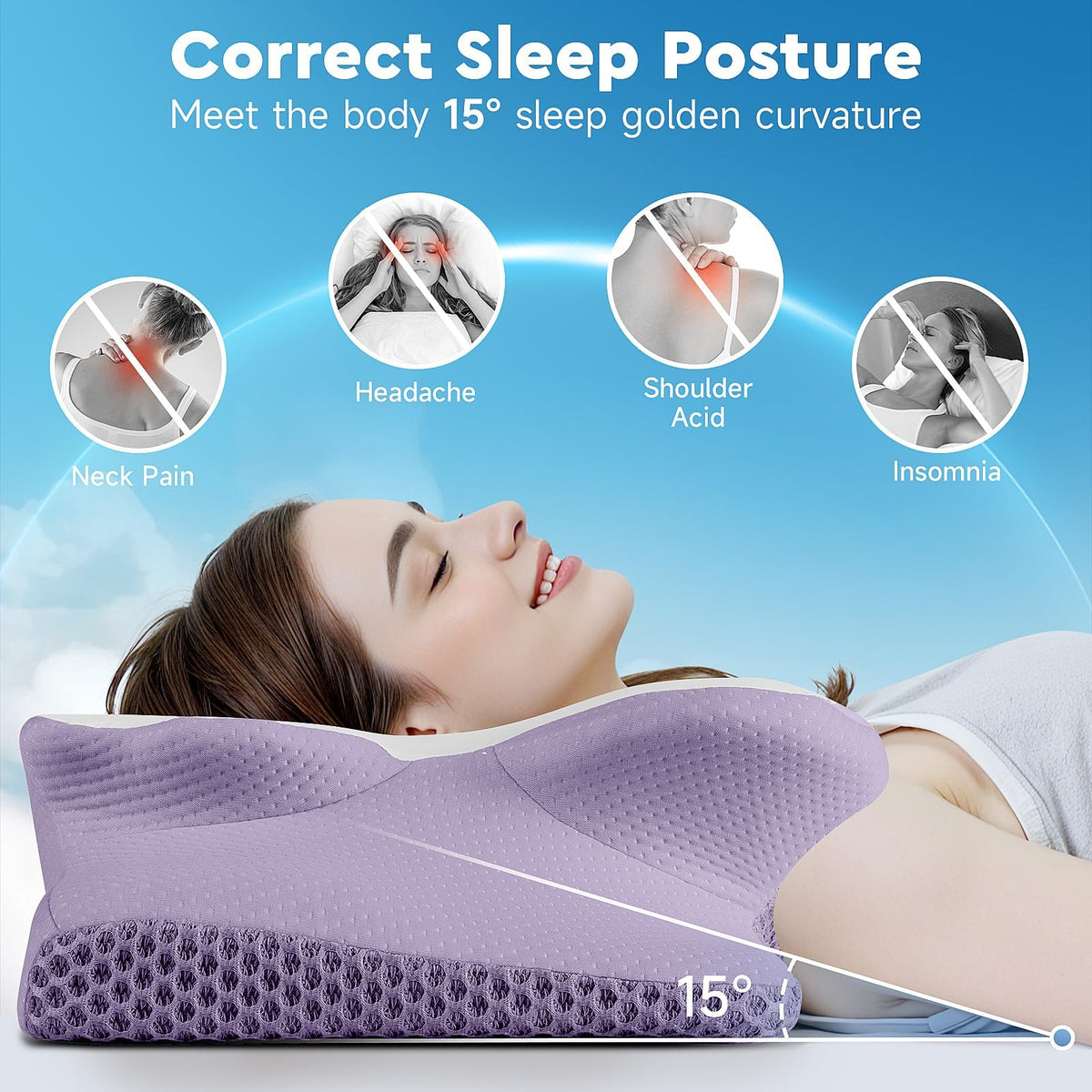 CushZone heart-shaped pillow on bed illustrates versatility for sleepers.
