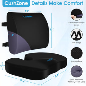 CushZone memory foam close-up illustrating contouring comfort