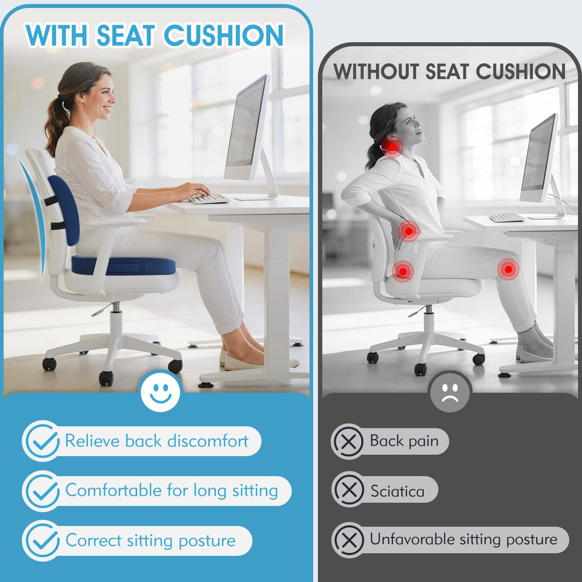 CushZone memory foam core provides soft yet supportive comfort.