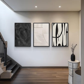 Cuspin 3-piece wall art assembly with framed design for quick room transformation