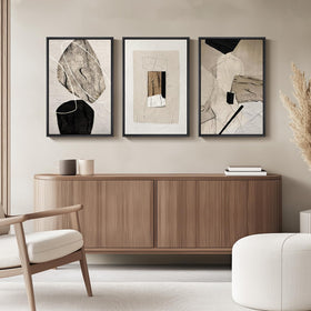 Cuspin canvas neutral abstract wall art 16x24 highlights rich color on durable canvas.