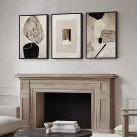 Cuspin decorative wall art neutral abstract 16x24 pairs with versatile color schemes.