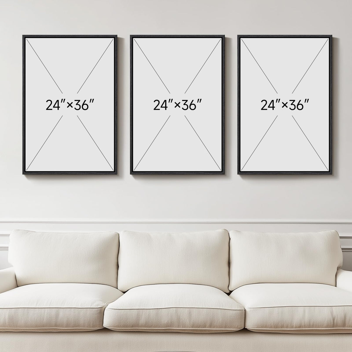 Cuspin framed blue-white abstract wall art set improves hallway and entryway appeal