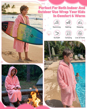 Cutecrop quick-dry absorbent towel robe keeps kids warm.
