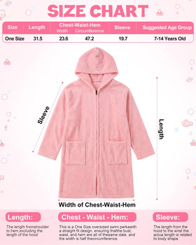 Cutecrop swim poncho in coral fleece, absorbs moisture quickly after pool time.