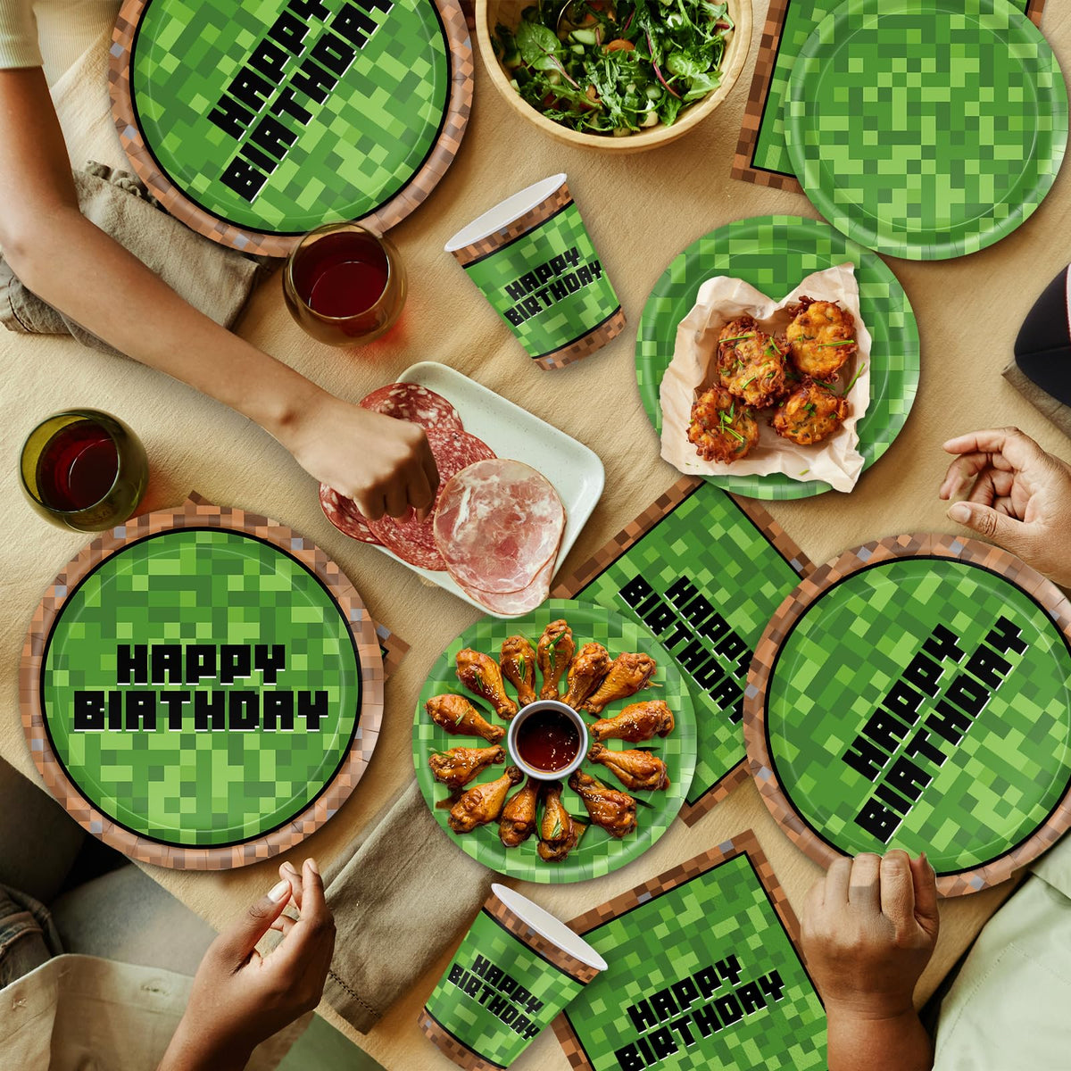 Cutedog Pixel forks complete the timeless blocky table setting.