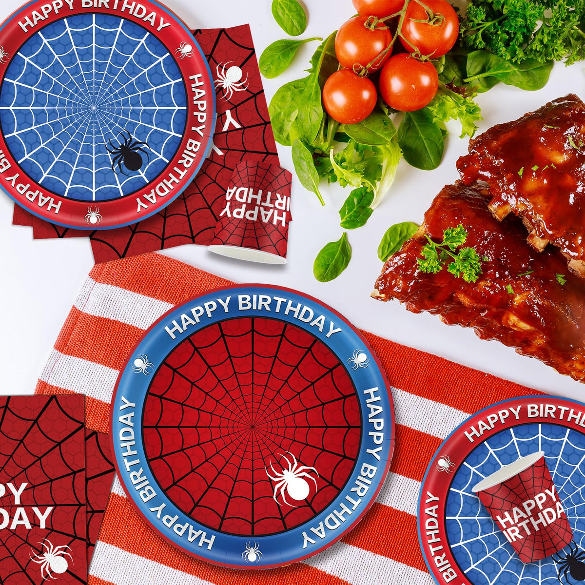 Cutedog spider birthday forks ensure sturdy handling for kids' meals.