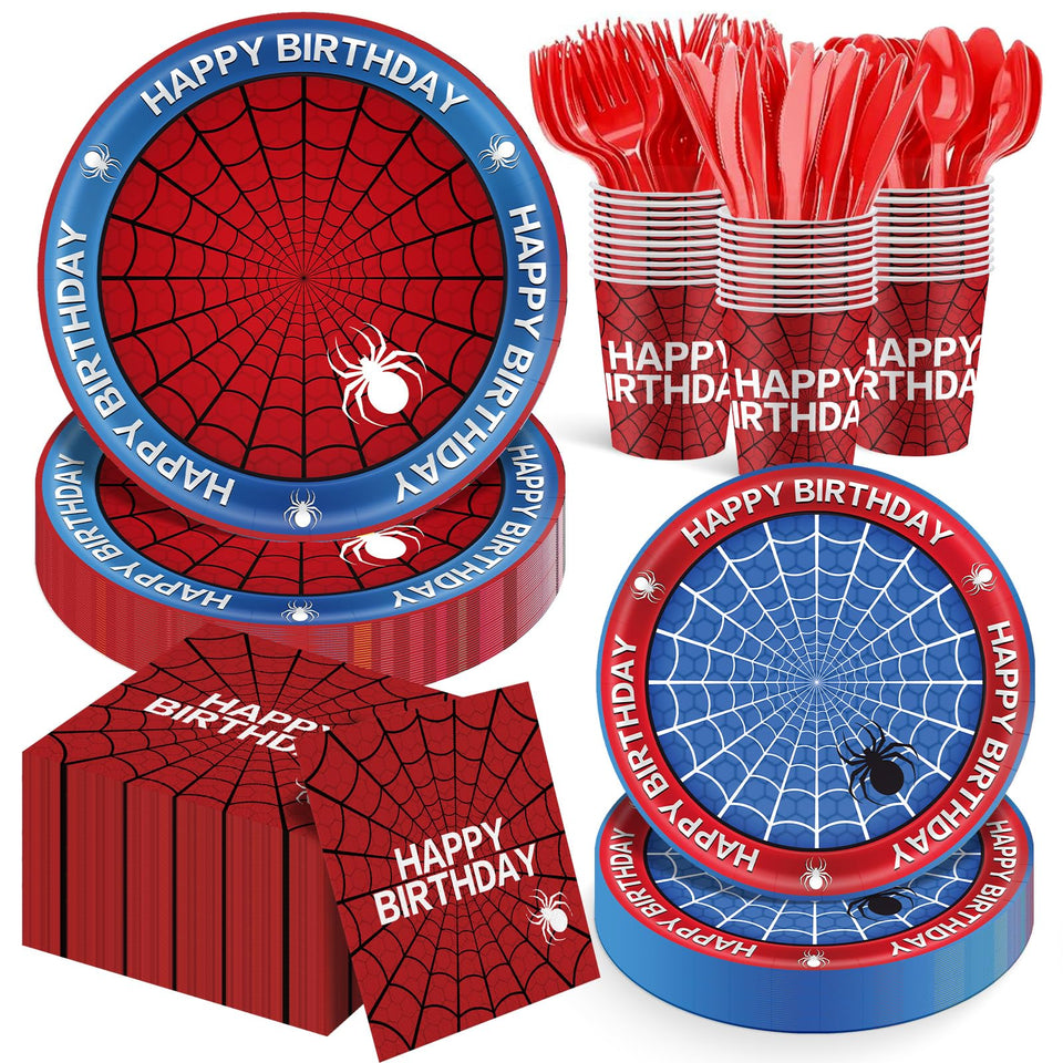 Cutedog spider birthday plates dinner 9inch provide sturdy serveware for guests.