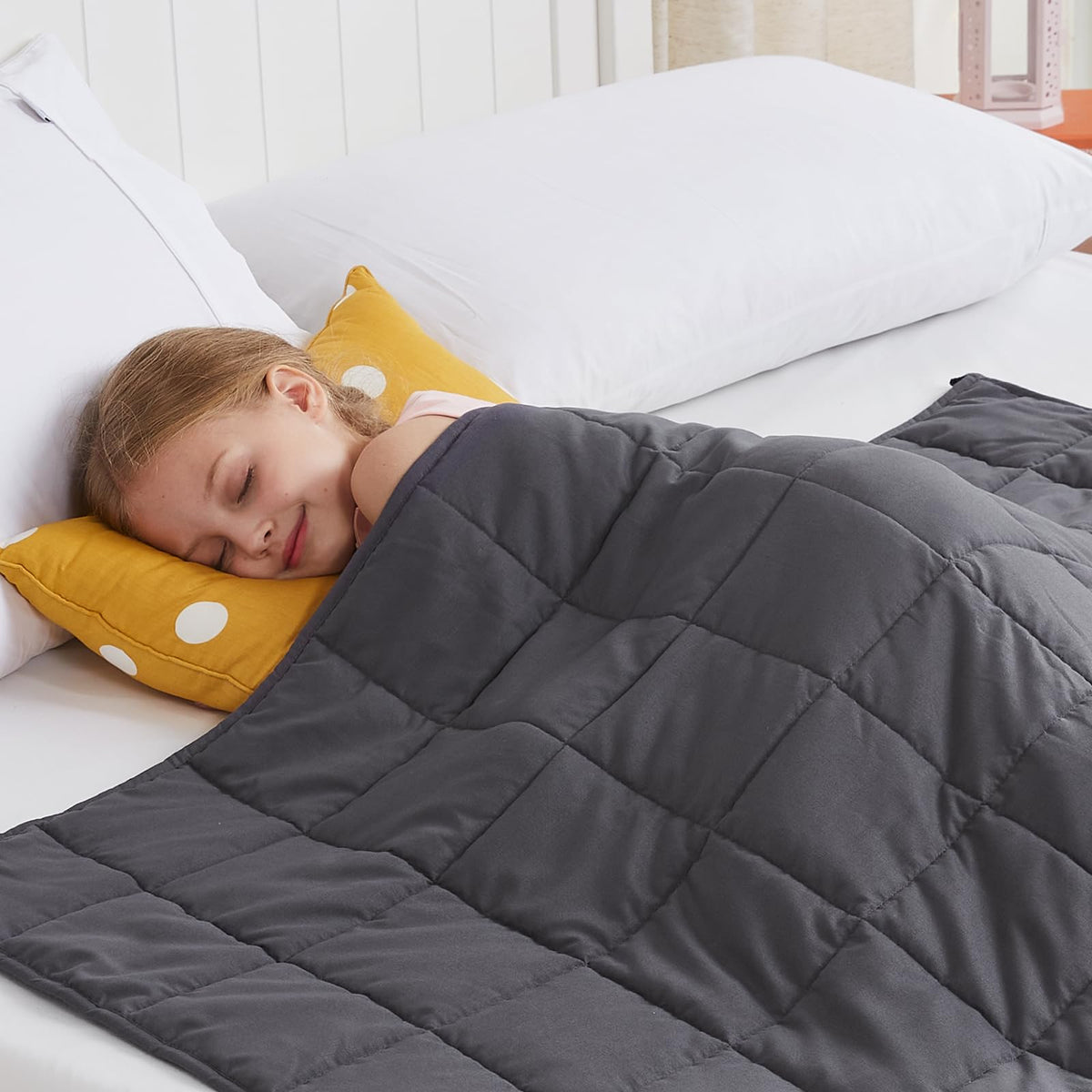 CuteKing weighted blanket 7lbs grey with 40x60 inch size for balanced pressure