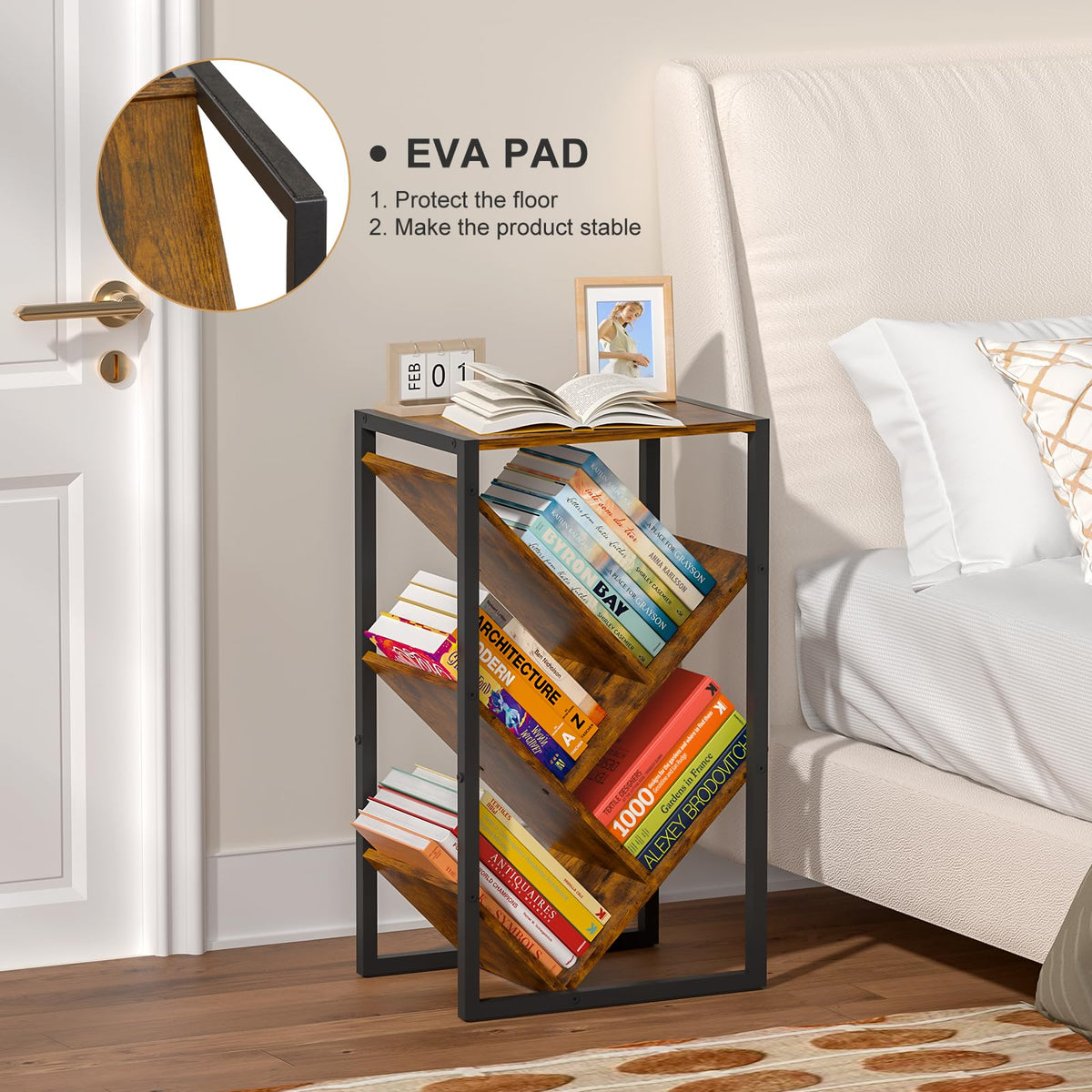 Cutogxon sturdy iron and wood construction provides stable storage for heavier items.