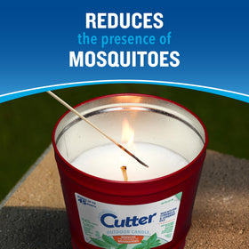Cutter Candle citronella cornmint oil closeup showing real oils for outdoor ambiance.