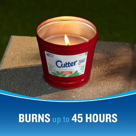 Cutter Candle decorative container adds style to outdoor space.