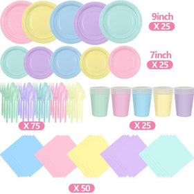 CUUSNNY pastel 7-inch dessert plates in cheerful colors for sweet treats.