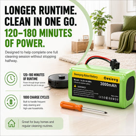 Pet-friendly replacement battery supports consistent RoboVac performance.
