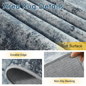 Cuzwlovita blue abstract rug foldable design for convenient storage