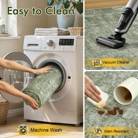 Cuzwlovita washable rug simplifies cleaning with cold water wash