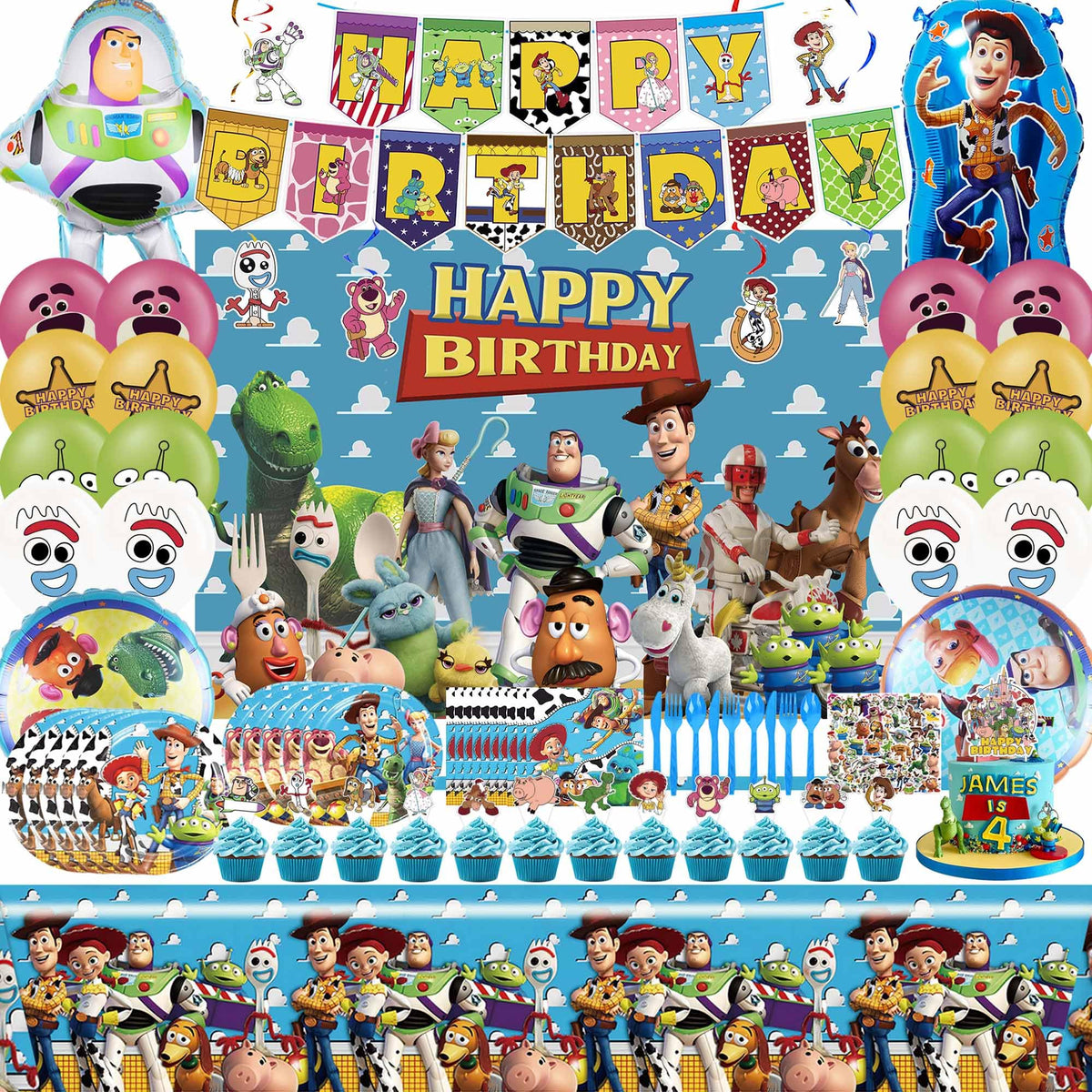 CVCXFParty cartoon banner elevates the party look with bold colors and beloved character styling
