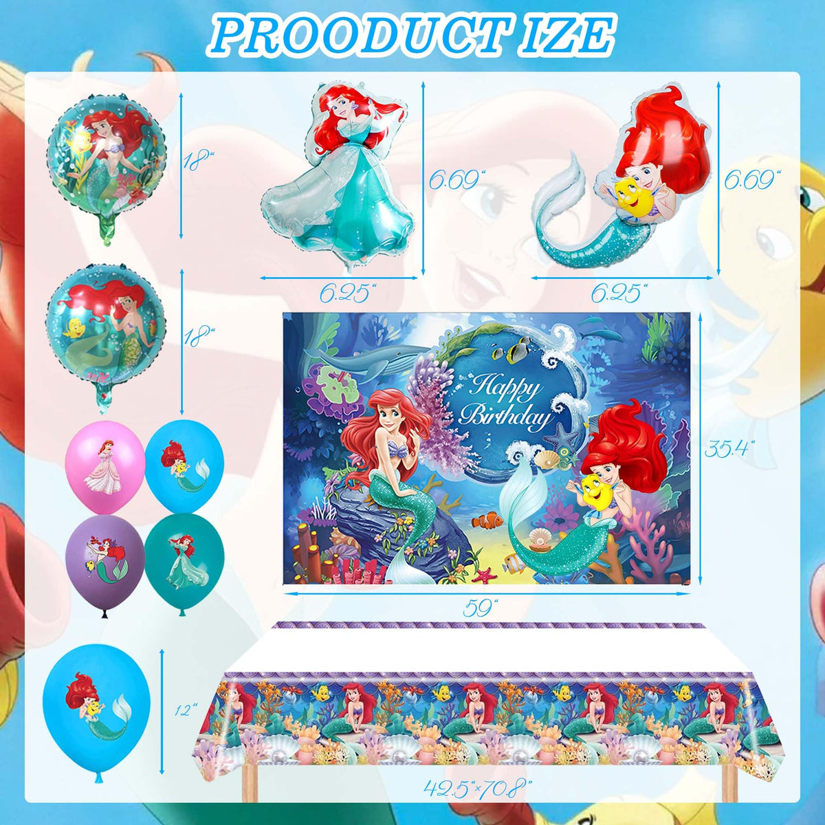 CVCXFParty underwater princess tableware for quick, coordinated setup.