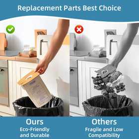 Demonstration of easy bag replacement and secure sealing