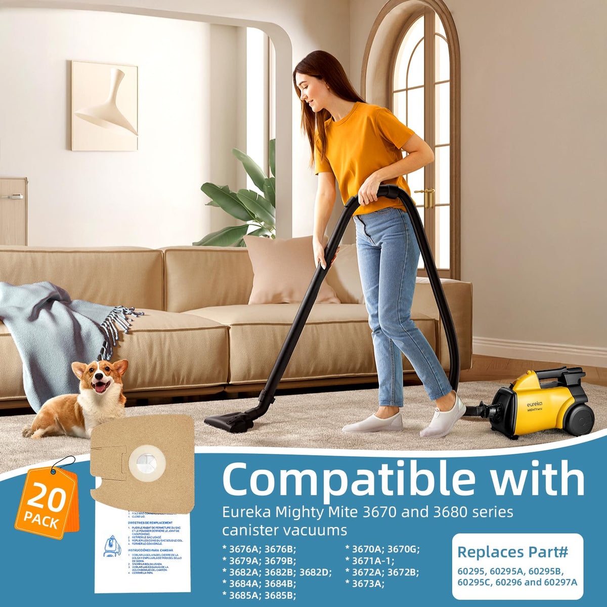 Cwfas bags fit Eureka Mighty Mite 3670 and 3680 canisters