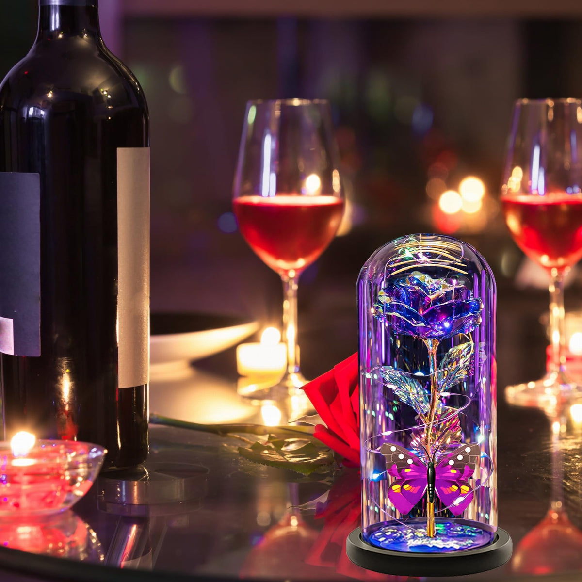 Cwmyqjyzymx Glass dome rose as a centerpiece for living room or table