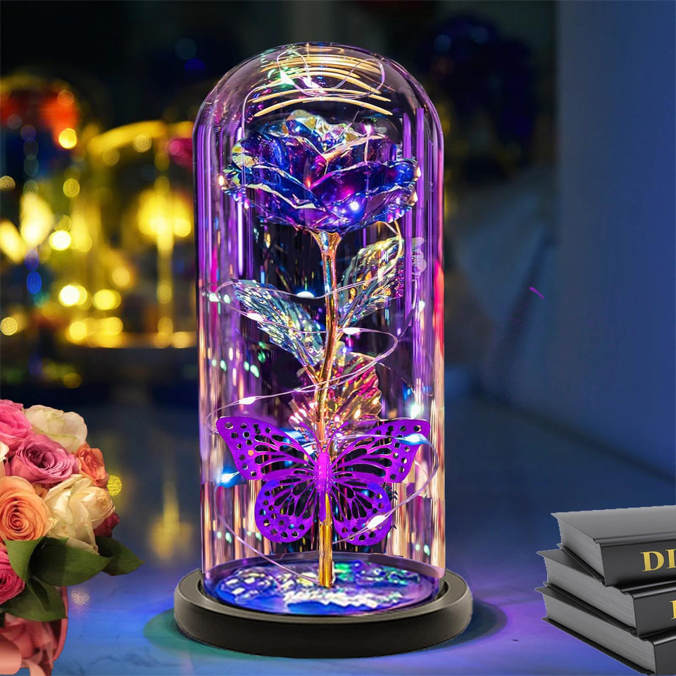 Cwmyqjyzymx Mother’s Day glass dome rose displays a timeless centerpiece