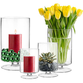 CYS EXCEL stemmed vase look combining candle holder and decorative vase
