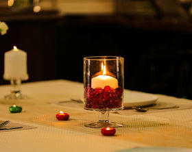 CYS EXCEL terrarium style display using hurricane candle holder