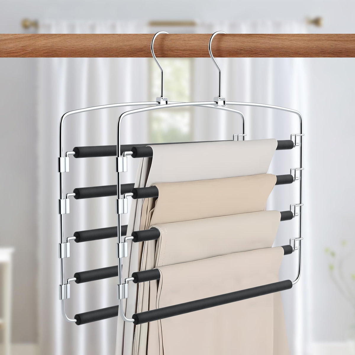 Cycleacc pants hangers 5-layer design saves space in your closet